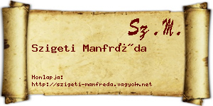 Szigeti Manfréda névjegykártya
